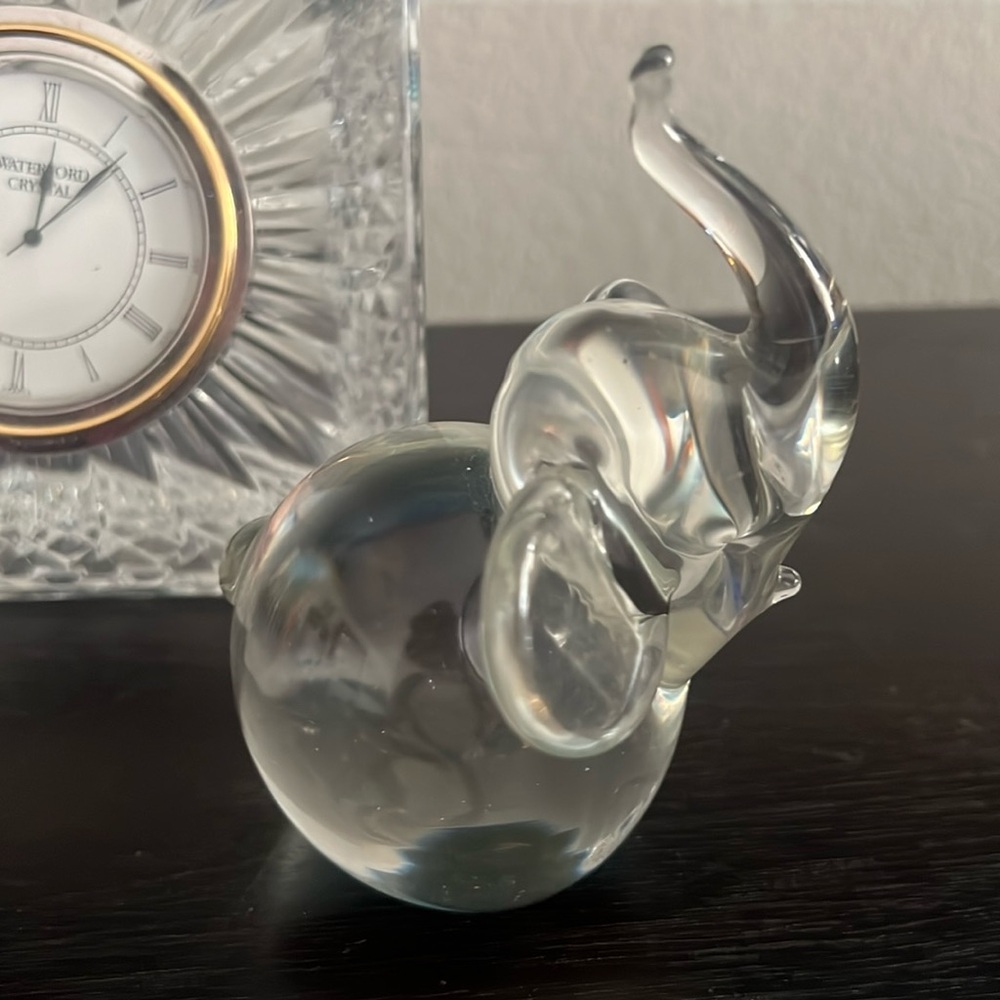 Glass Elephant Good Luck Sculpture